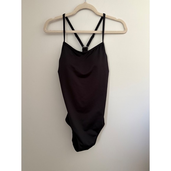 BALEAF Black One Piece Swimsuit Activewear Criss Cross Back Sz 36 Athletic - Picture 1 of 5